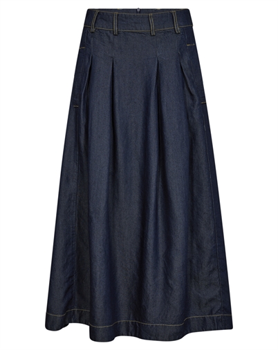 Anya CC Denim Pleat Nederdel - Dark Denim